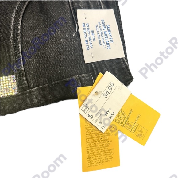 H&M Rhinestone Striped Gray Skinny Jeans - Picture 4 of 6